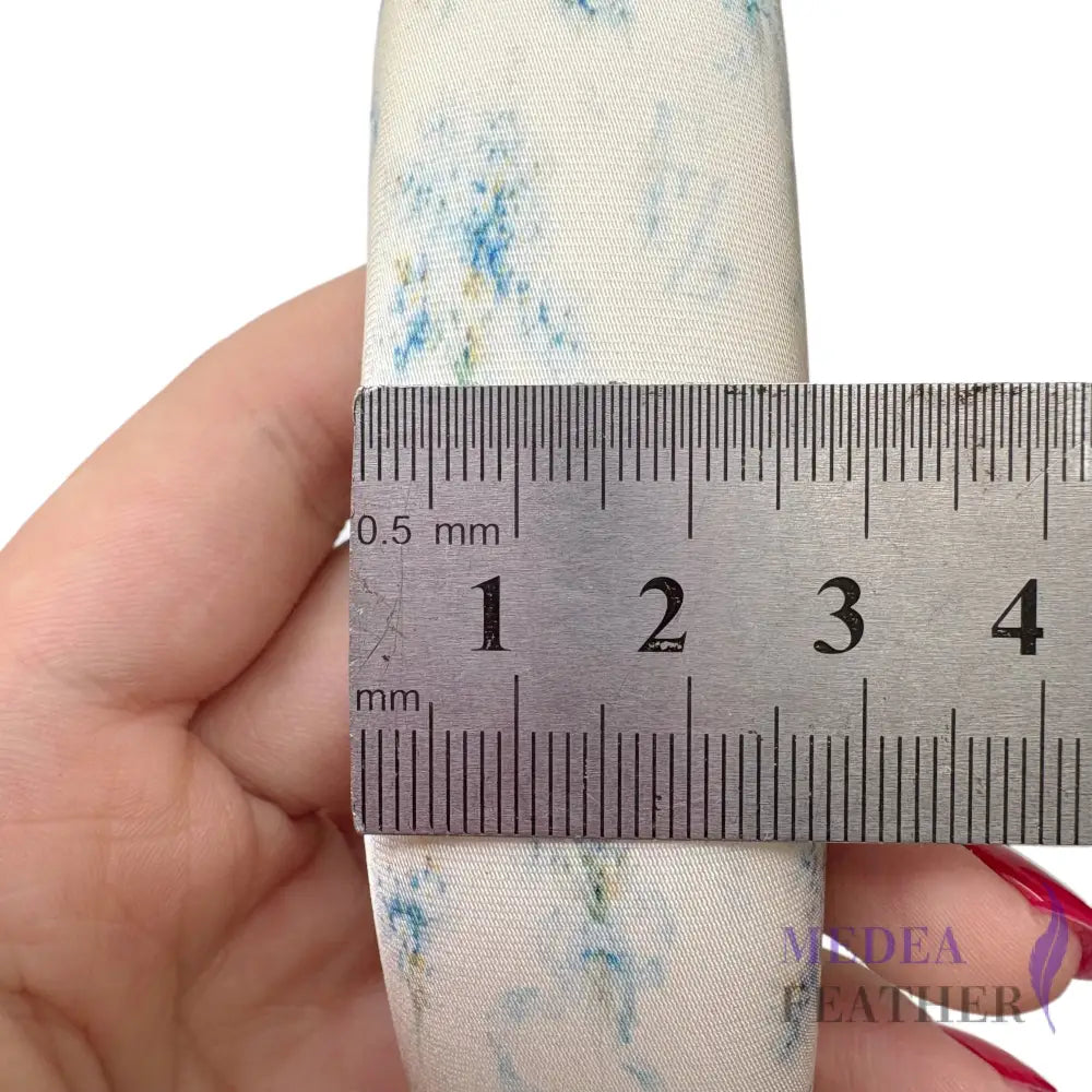 Wide Satin Padded Headband with Misty Floral Print