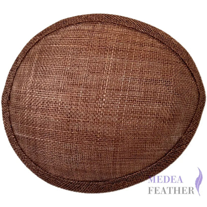 Semi-oval Sinamay Hat Base FB94 #107 Coffee Brown