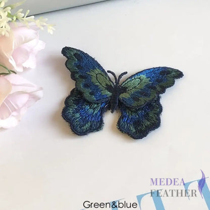 Sewing Butterflies Embroidery Applique EA04 Green & blue