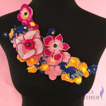 Sewing Colourful Flower Embroidery Applique EA21