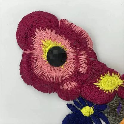 Sewing Colourful Flower Embroidery Applique EA21