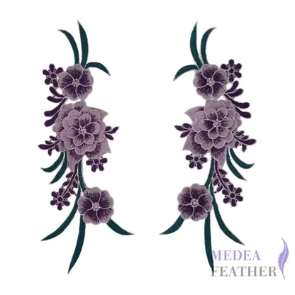 Sewing Flower Embroidery Applique EA18 Purple