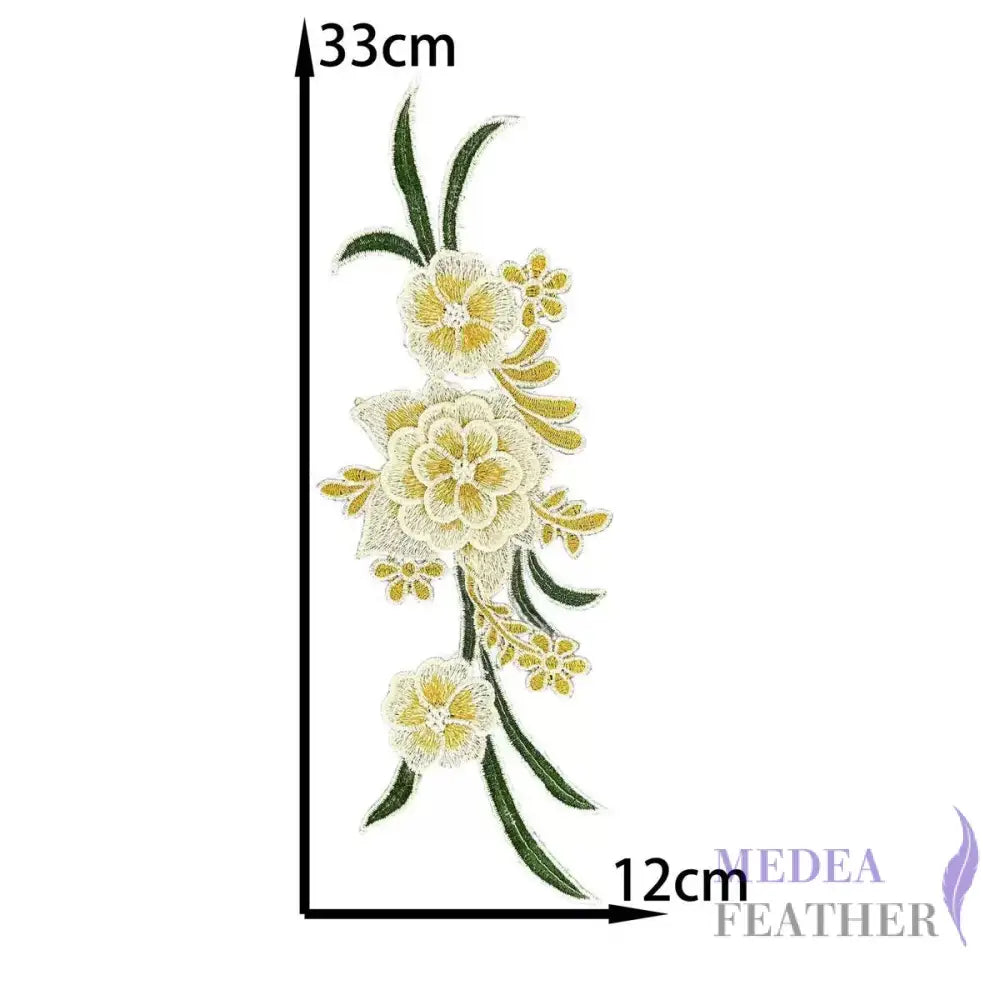 Sewing Flower Embroidery Applique EA18 Yellow