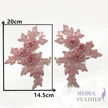 Sewing Lace Flower Embroidery Applique EA14 #51 pink