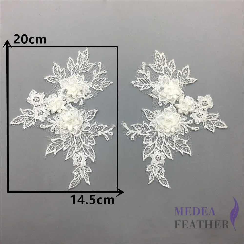Sewing Lace Flower Embroidery Applique EA14 White