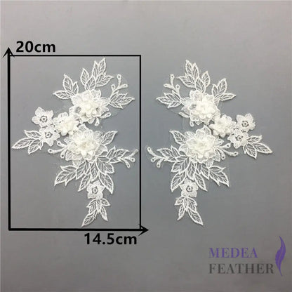 Sewing Lace Flower Embroidery Applique EA14 White