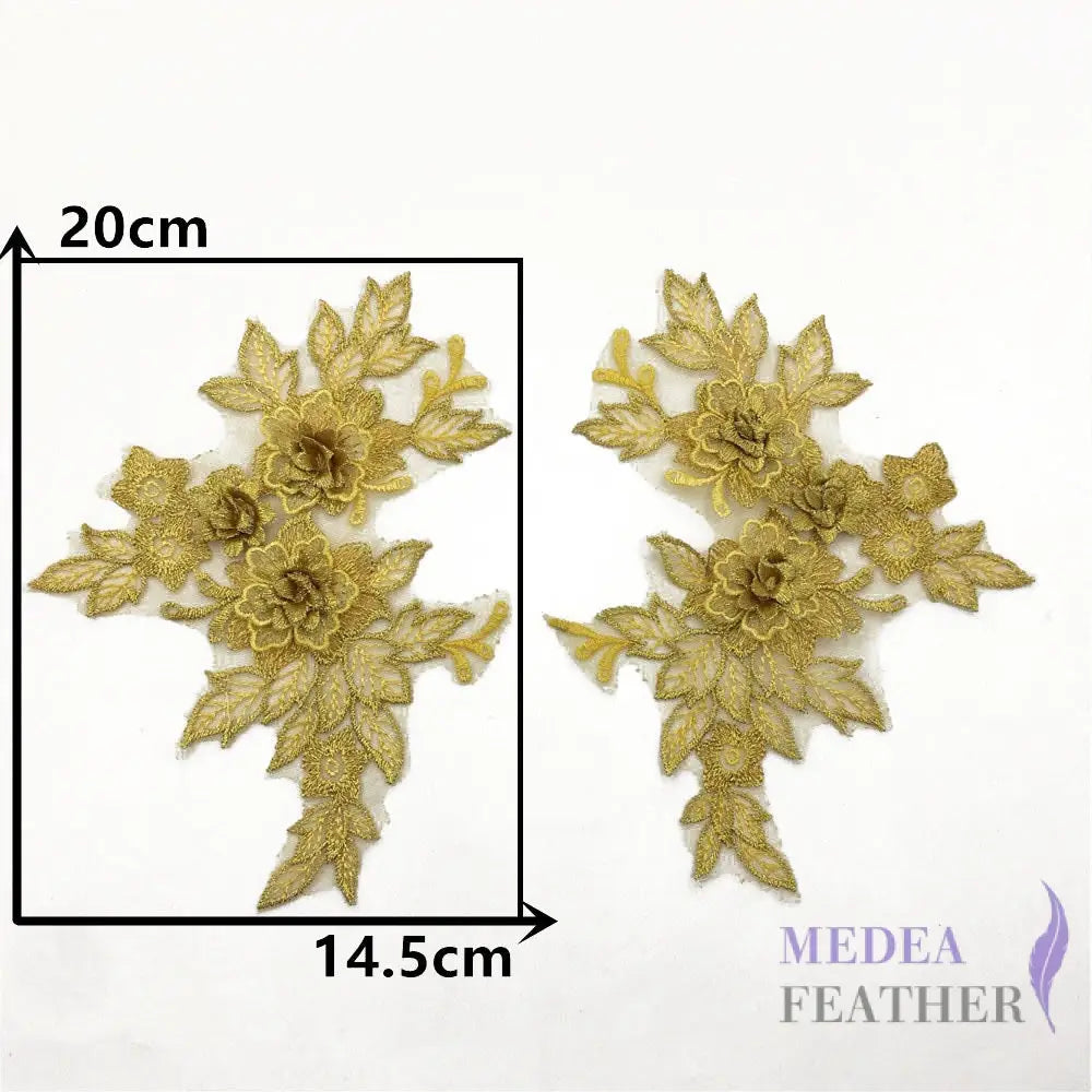 Sewing Lace Flower Embroidery Applique EA14 Yellow