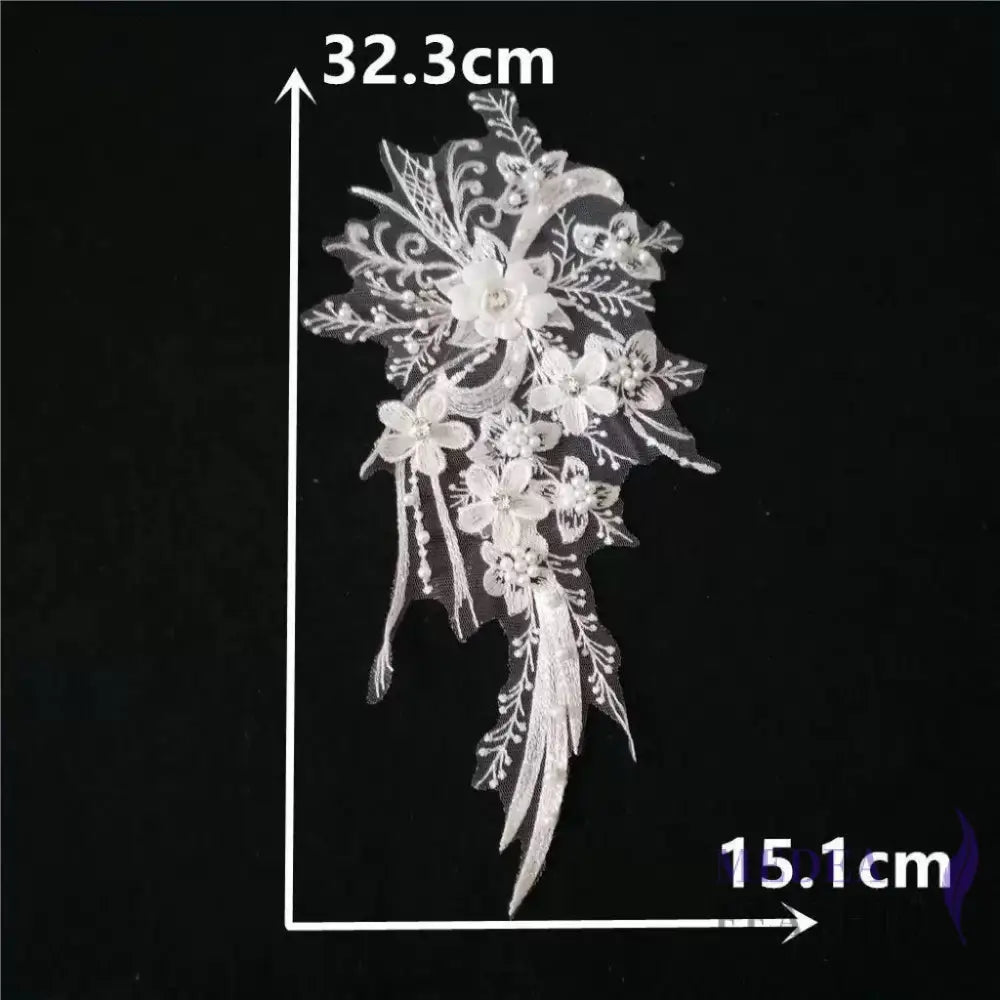 Sewing Lace Flower Embroidery Applique EA19 White
