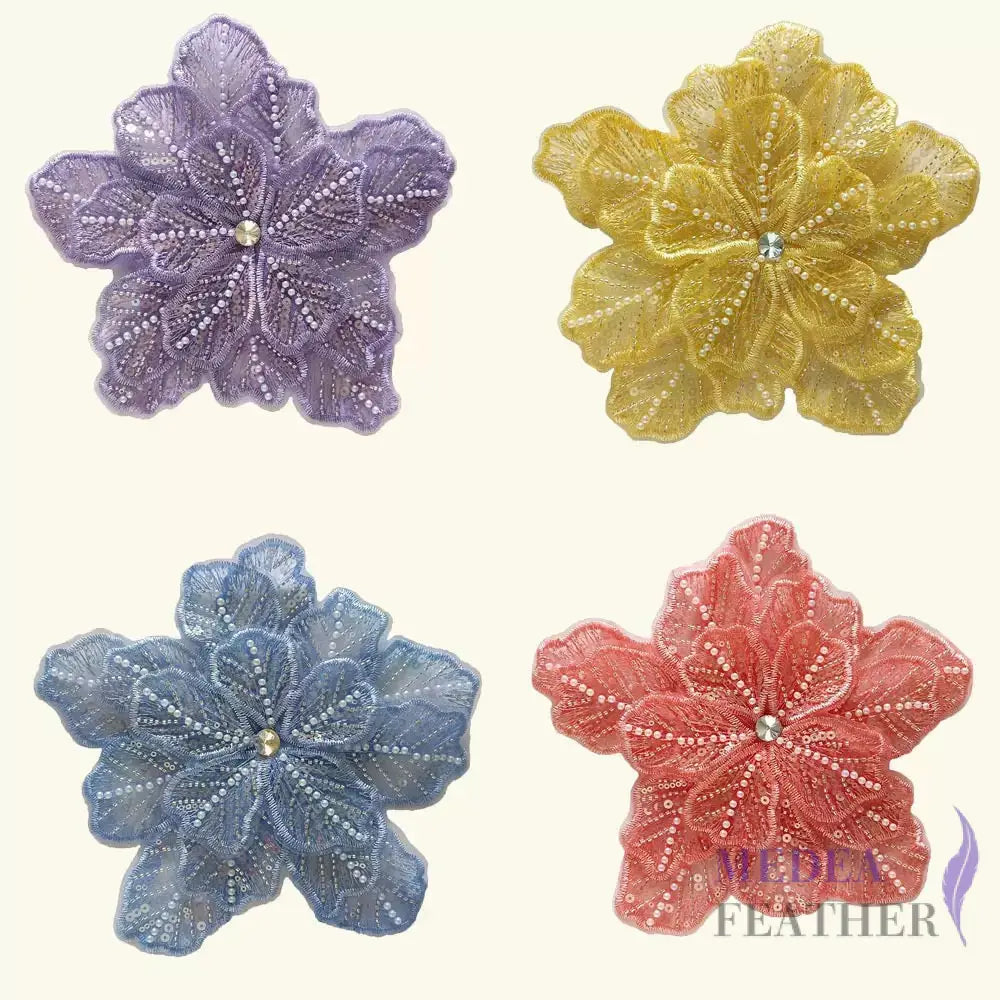 Sewing Sequin Flower Embroidery Applique EA10