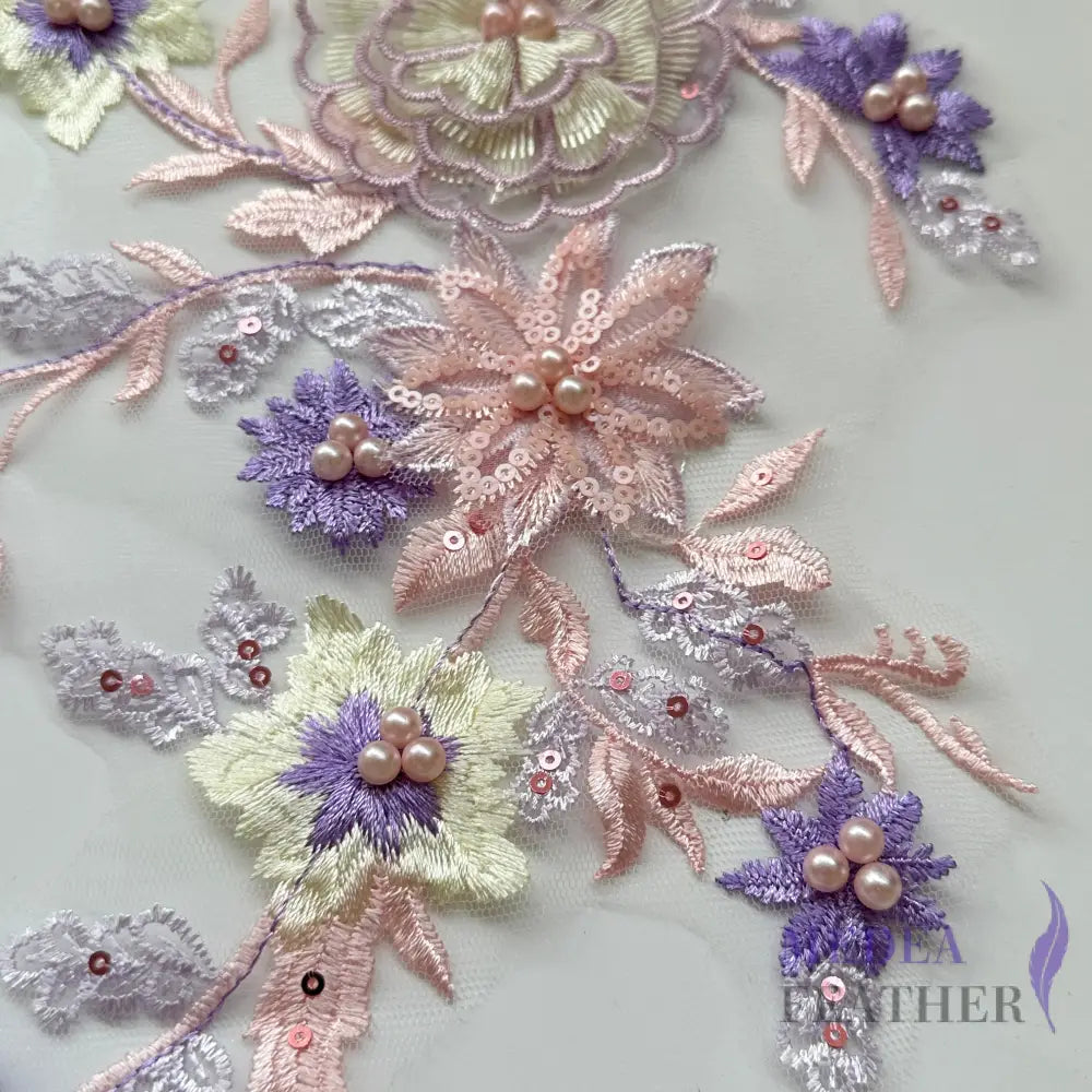 Sewing Sequin Flower Embroidery Applique EA12