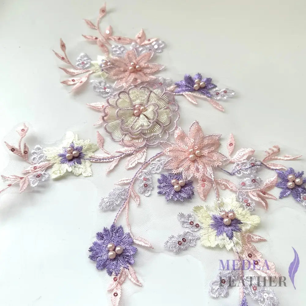 Sewing Sequin Flower Embroidery Applique EA12