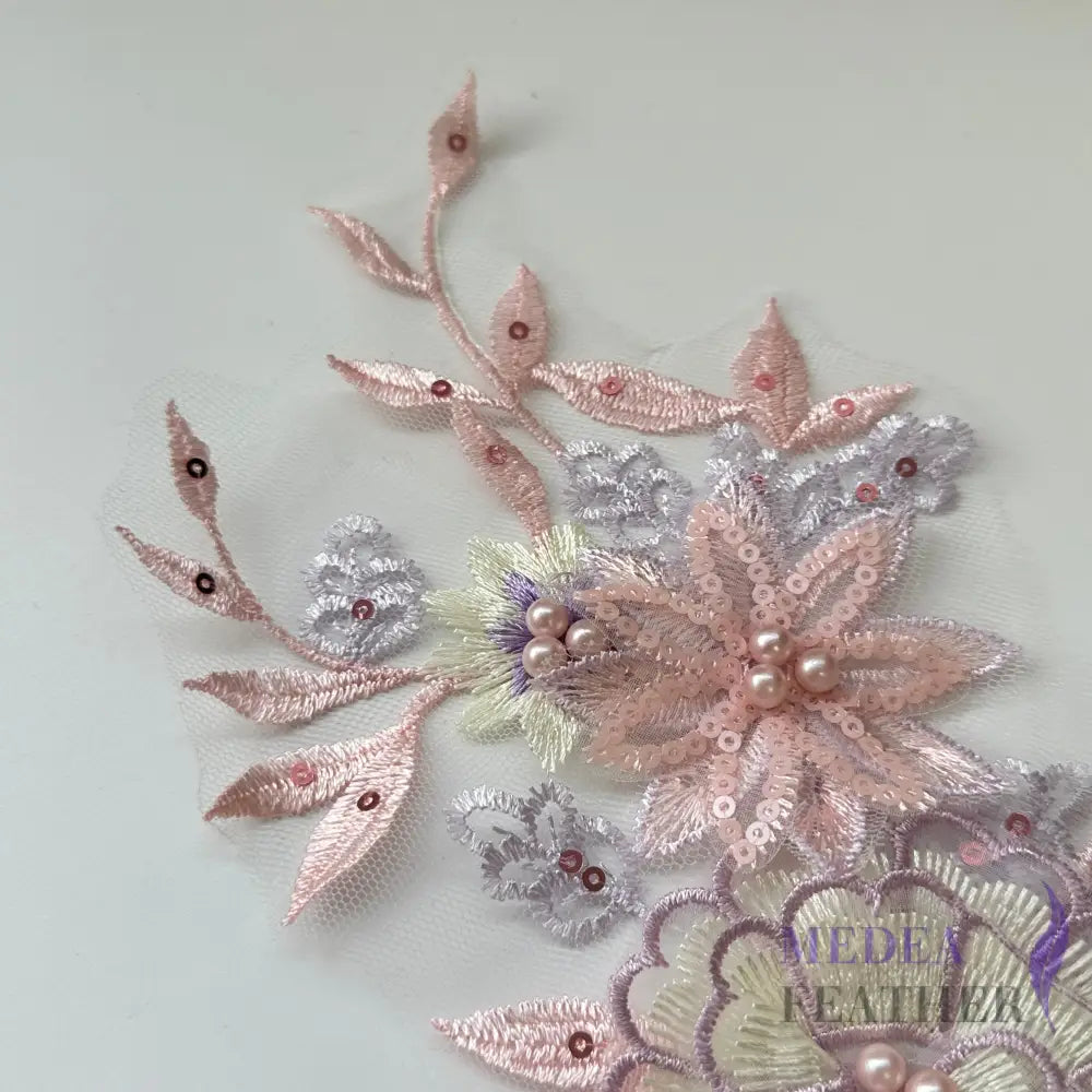 Sewing Sequin Flower Embroidery Applique EA12