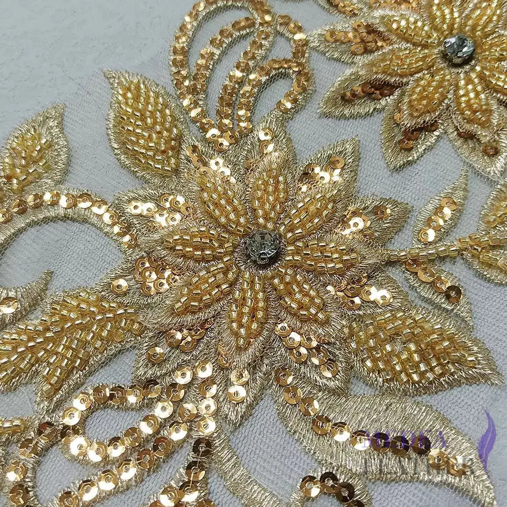 Sewing Sequin Flower Embroidery Applique EA15