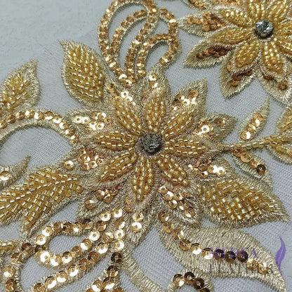Sewing Sequin Flower Embroidery Applique EA15