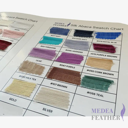 Silk Abaca Fabric Colour Card Chart 32 colours