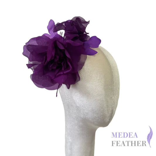 Silk and Organza flower SF03 Purple