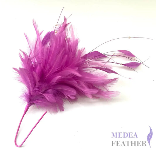 Simple Bead Design Hackle Feather Mount #95 violet