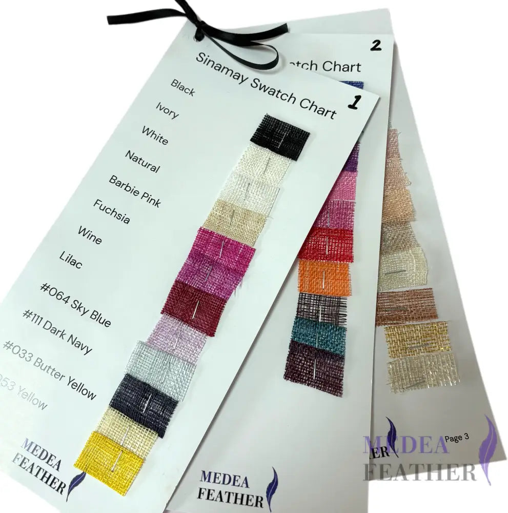 Sinamay Colour Card Chart