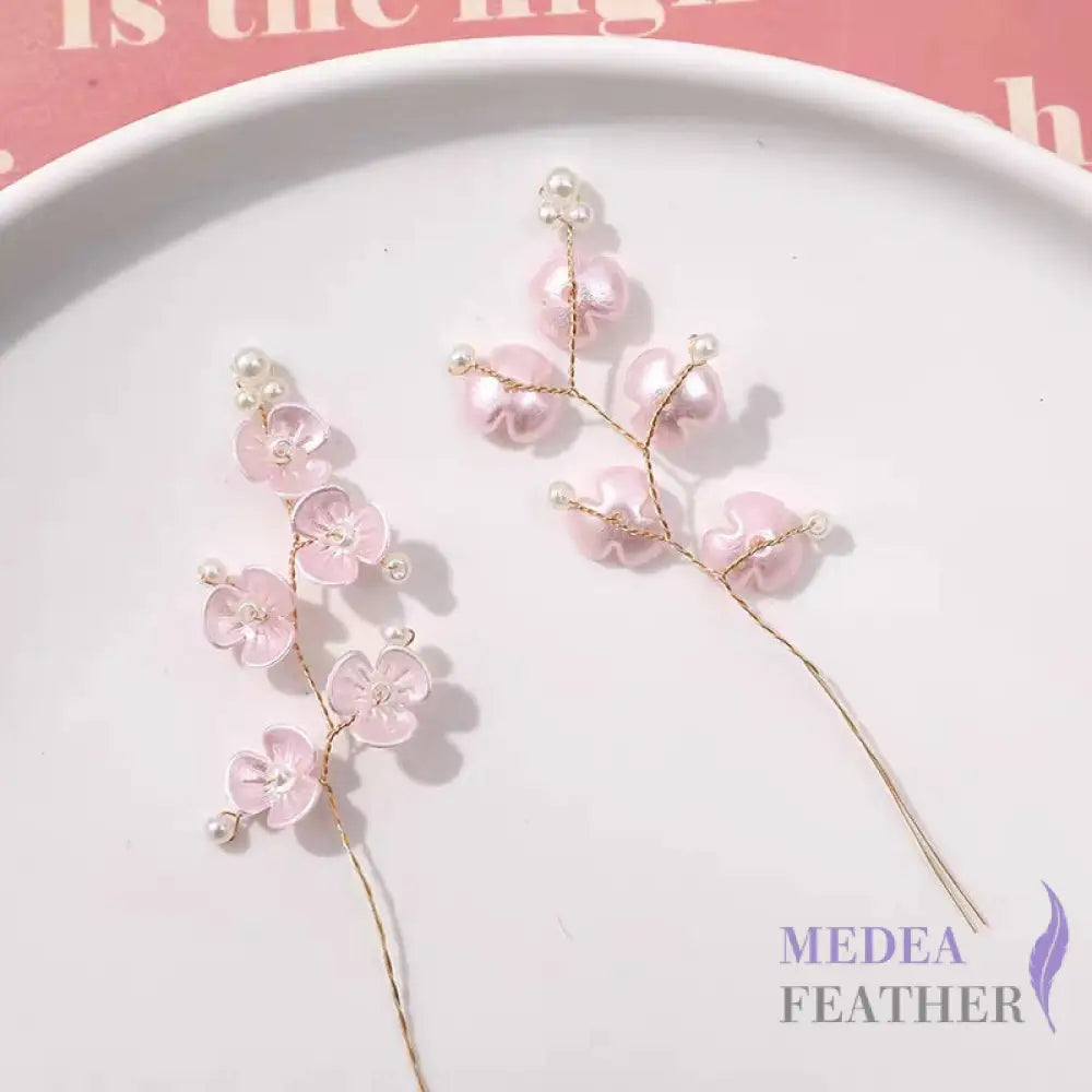 Small Bead Rhinestone Pearl White Shell Flower String-Pack of 5 #50 light pink