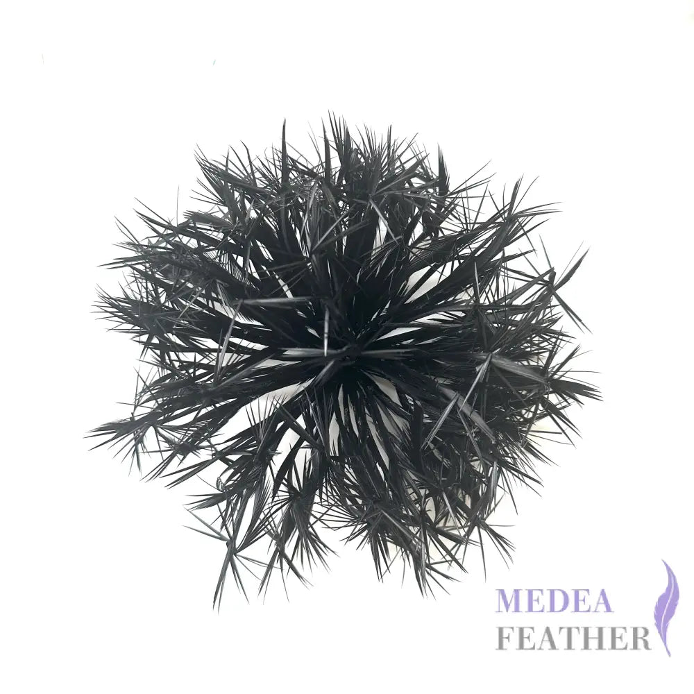 ’Snowflake’ / Goose Biot Feather Flower Mount #03 black