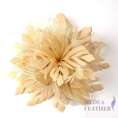 Space Cut Goose Biot Design Feather Mount #39 indian khaki