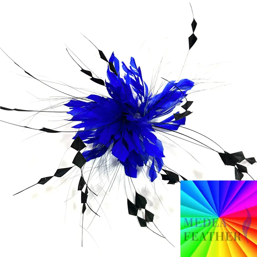 Space Cut Goose Feather and Long Coque Feather Flower Mount Custom - Please add text below