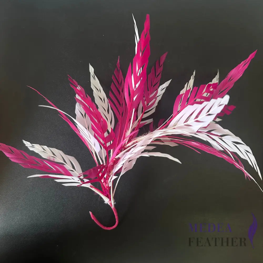 Space Cut Goose Feather Mount DS260715 - #20 barbie pink & #02 white