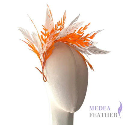 Space Cut Goose Feather Mount DS260715 - #24 carrot & #02 white