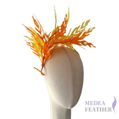 Space Cut Goose Feather Mount DS260715 - #24 carrot & #58 yellow