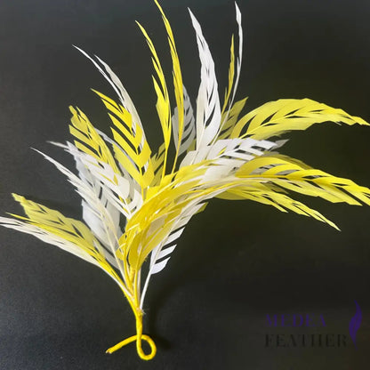 Space Cut Goose Feather Mount DS260715 - #58 yellow & #02 white
