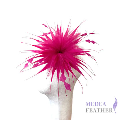 ”Spark“ / Hackle Feather and Coque Feather Flower Mount DS25050C #20 Barbie pink