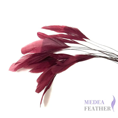 Special Two Tone Dyed Teardrop Coque Feather Wine