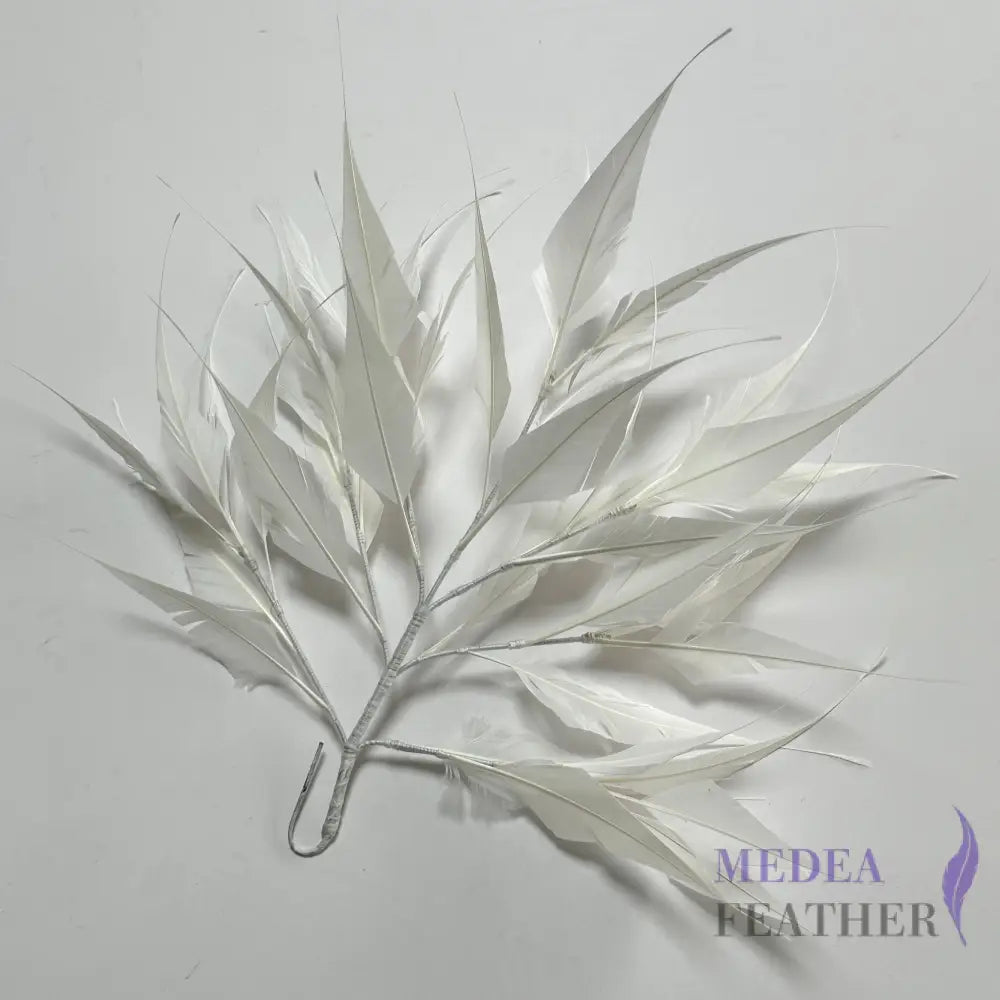 Spiky Arrow Goose Feather Tree Mount #02 white