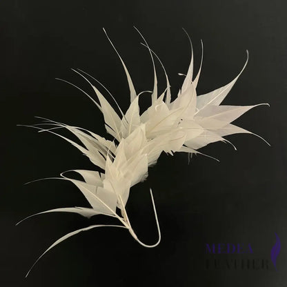 Spiky Arrow Goose Feather Wired Hat Mount DS25050I #01 ivory