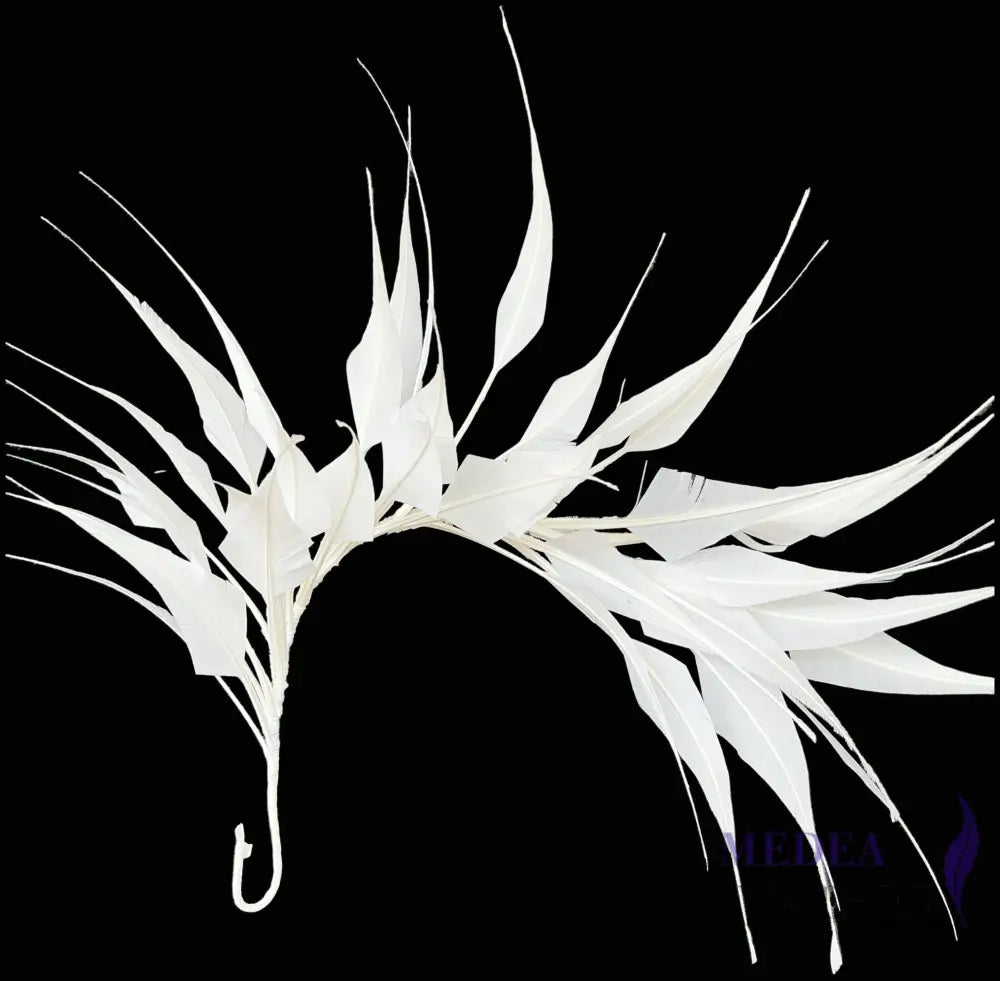 Spiky Arrow Goose Feather Wired Hat Mount - DS25050I - #02white