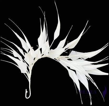 Spiky Arrow Goose Feather Wired Hat Mount - DS25050I - #02white