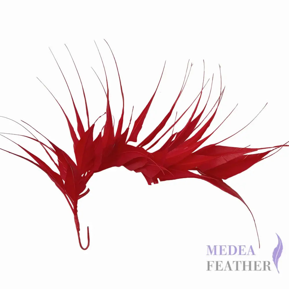 Spiky Arrow Goose Feather Wired Hat Mount - DS25050I - #22red