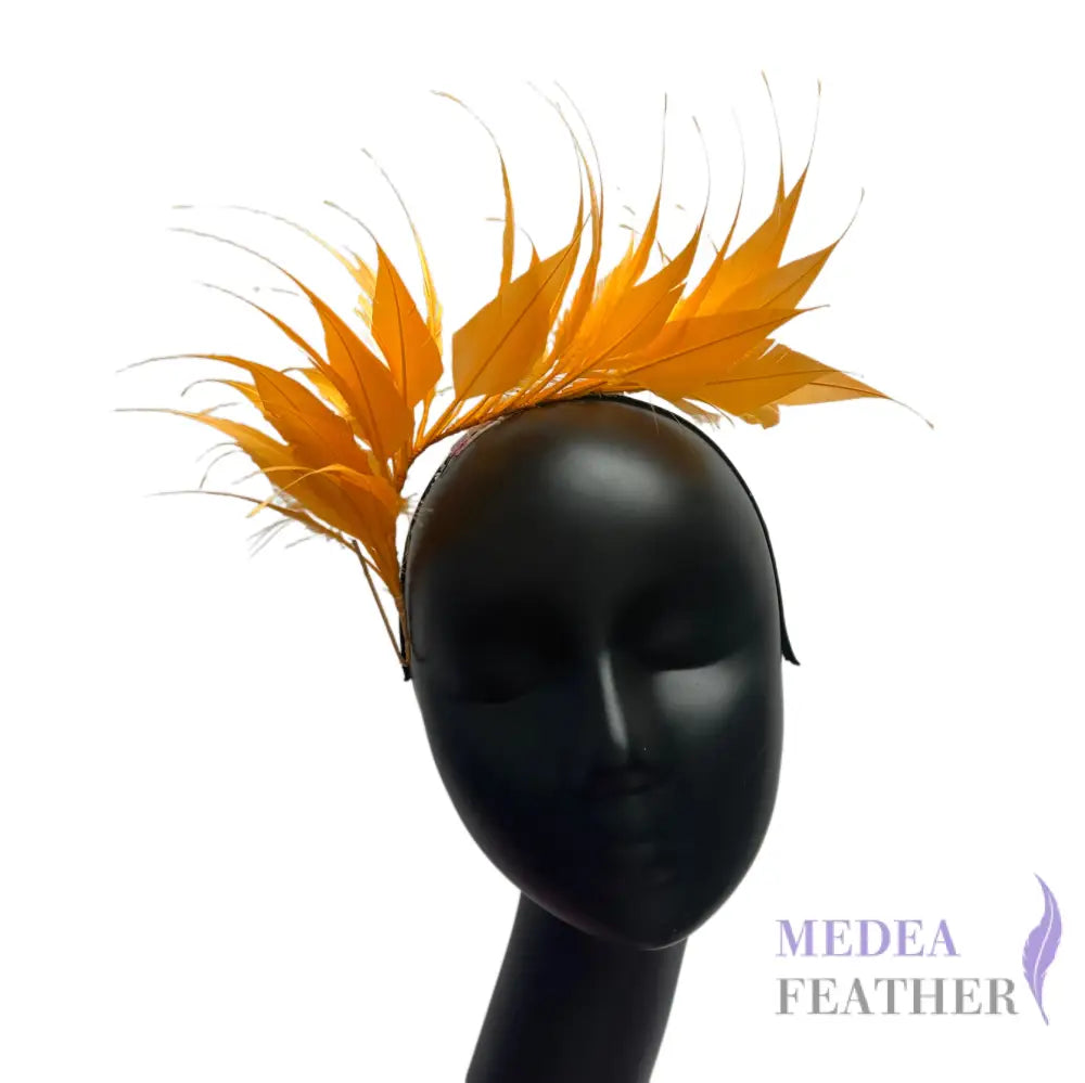Spiky Arrow Goose Feather Wired Hat Mount Light orange