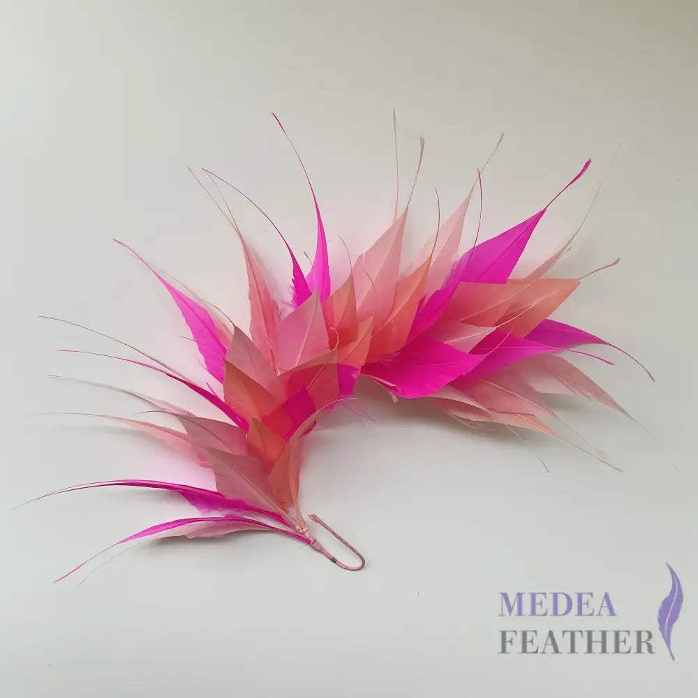 Spiky Arrow Goose Feather Wired Hat Mount DS25050I - #46bloosom & #47 baby pink & #52 neon pink
