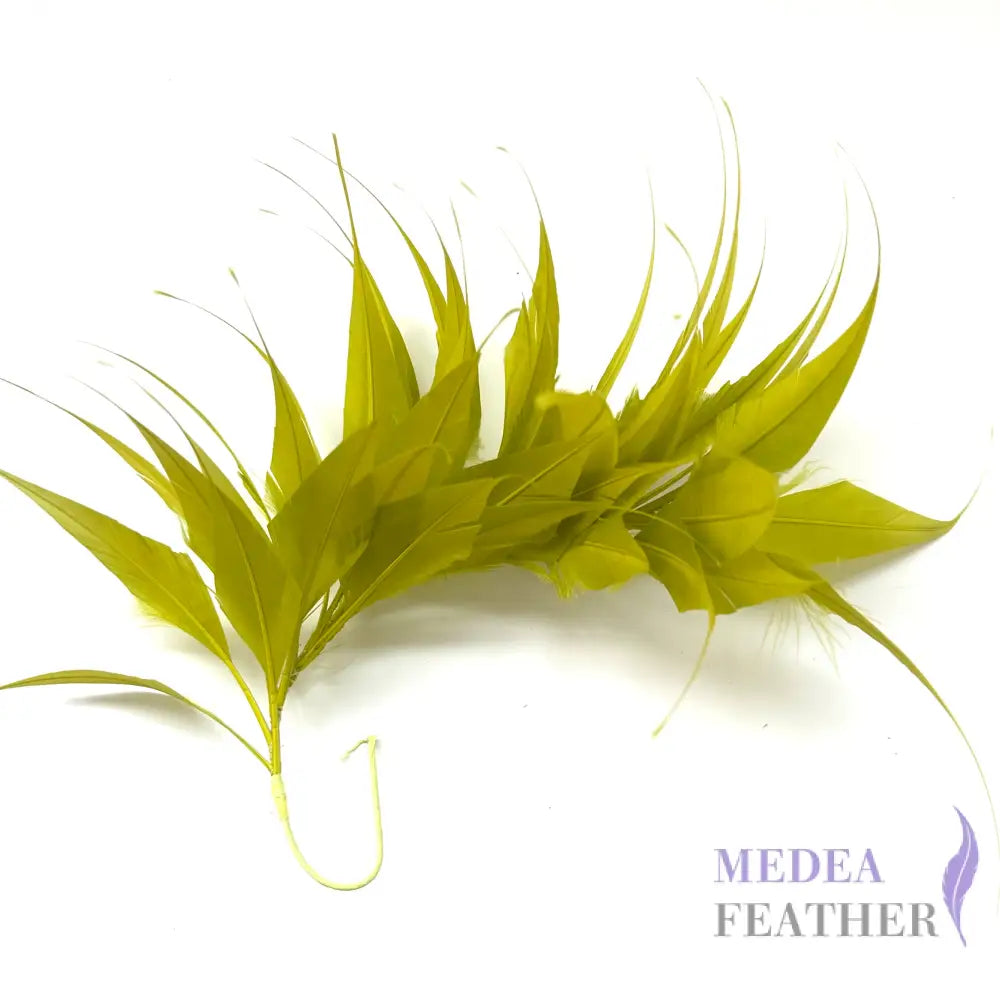 Spiky Arrow Goose Feather Wired Hat Mount #57 cress green