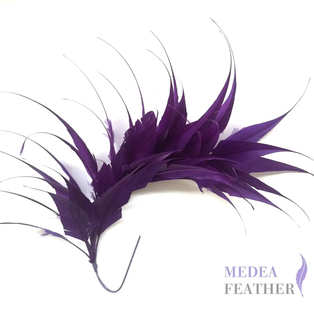 Spiky Arrow Goose Feather Wired Hat Mount #63 purple