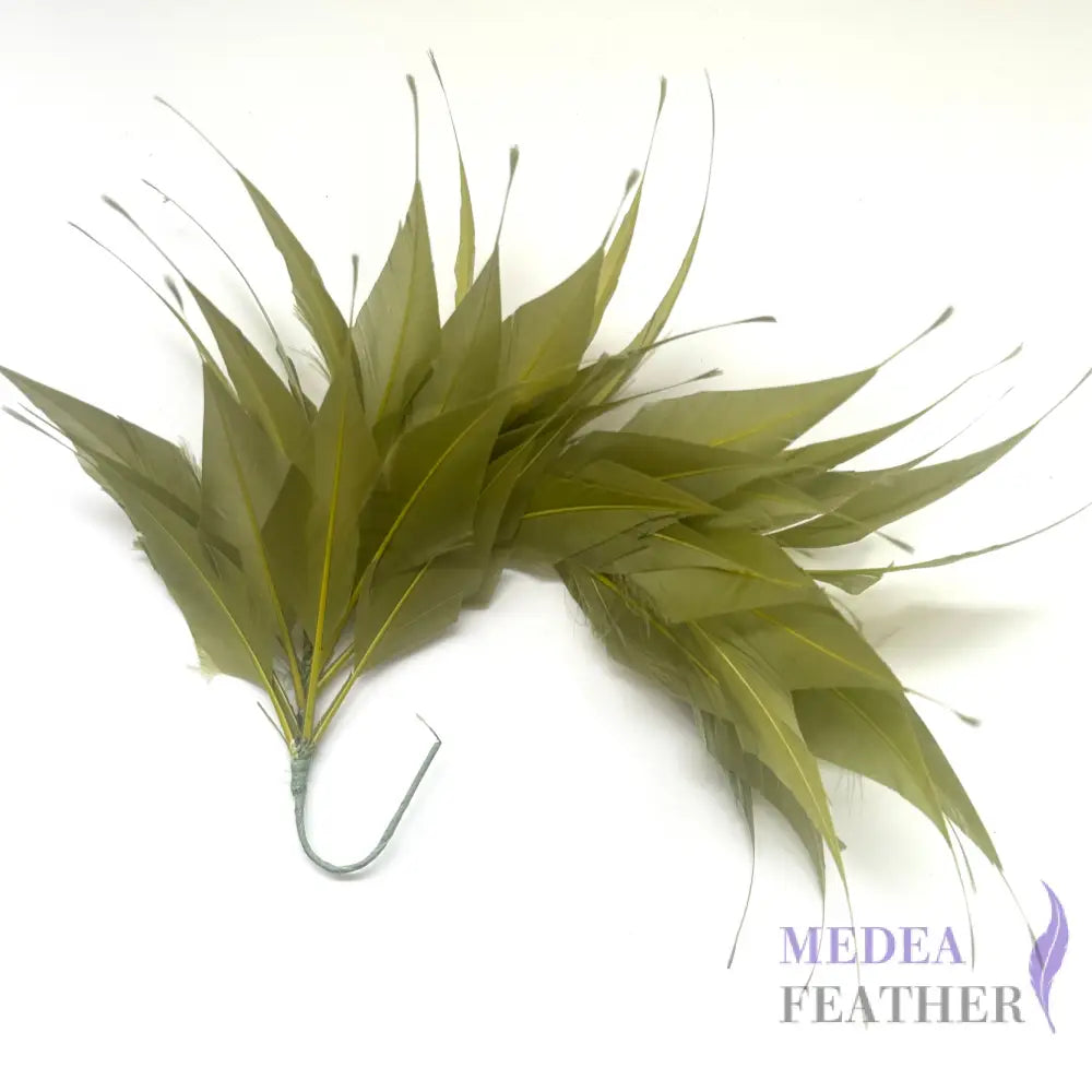 Spiky Arrow Goose Feather Wired Hat Mount DS25050I - #68calliste green