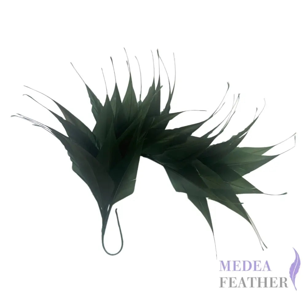 Spiky Arrow Goose Feather Wired Hat Mount DS25050I - #69garden green