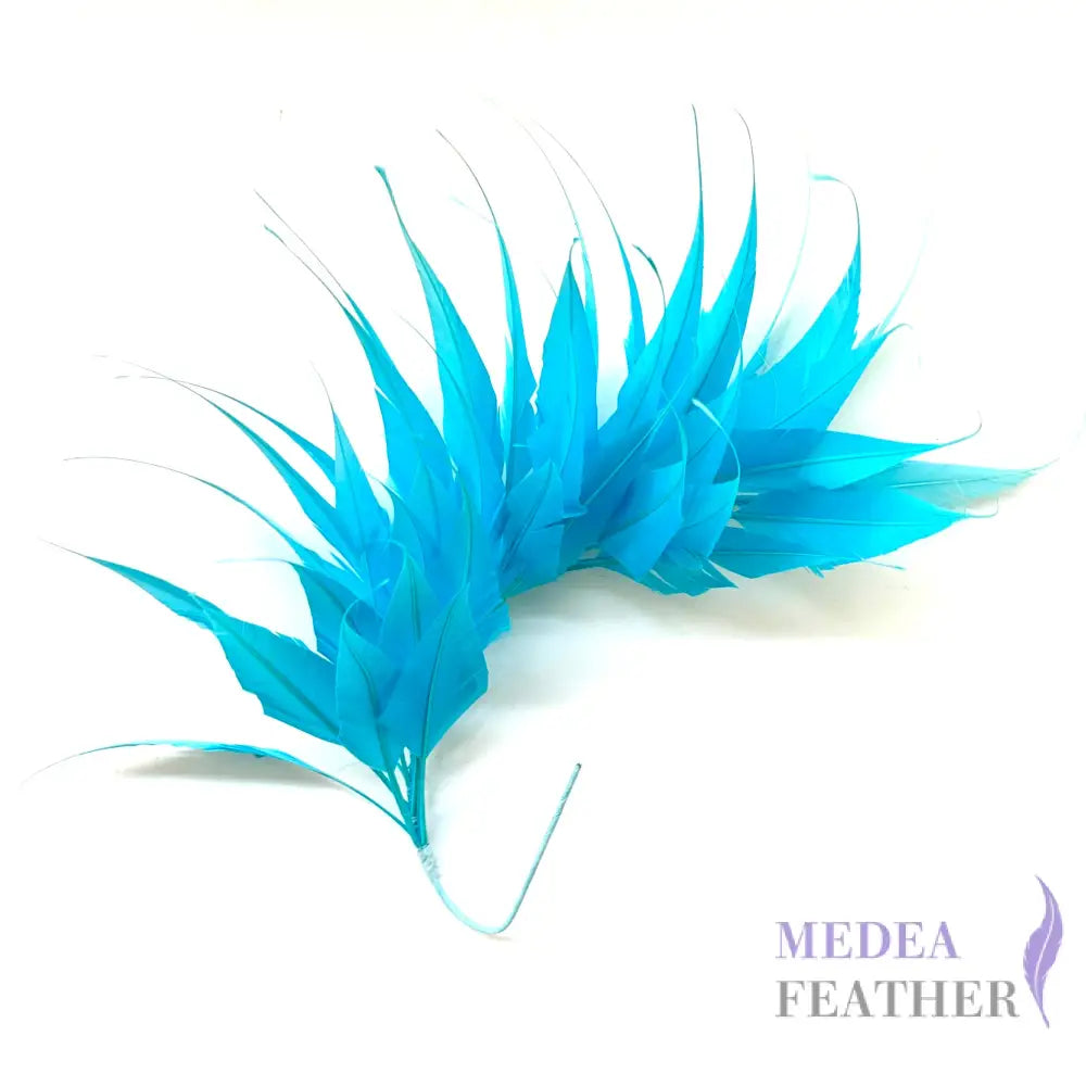 Spiky Arrow Goose Feather Wired Hat Mount DS25050I #78 turq.