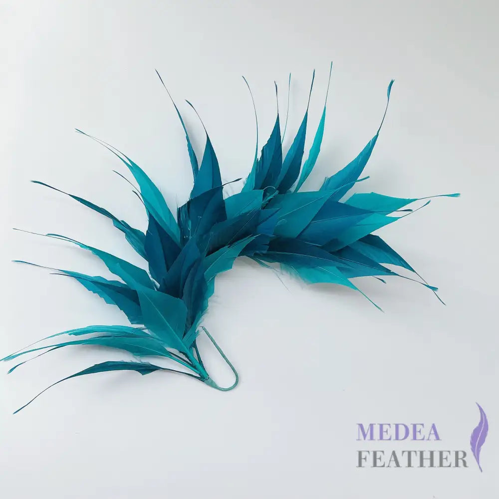 Spiky Arrow Goose Feather Wired Hat Mount DS25050I - #82teal & #99 peacock