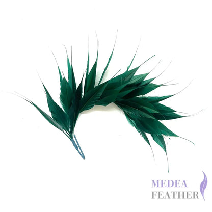Spiky Arrow Goose Feather Wired Hat Mount DS25050I #96 Dark green