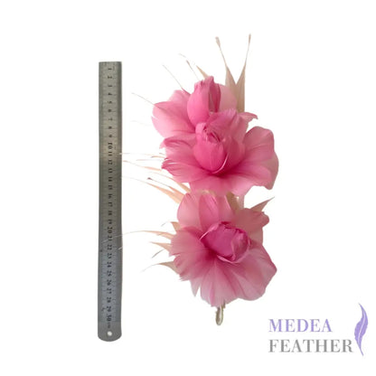 Spiky Arrow Goose Feather with Flower Wired Hat Mount For Headband DS26102602