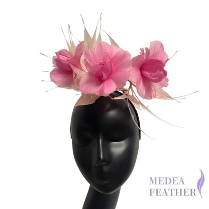 Spiky Arrow Goose Feather with Flower Wired Hat Mount For Headband DS26102602