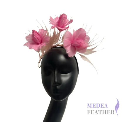 Spiky Arrow Goose Feather with Flower Wired Hat Mount For Headband DS26102602