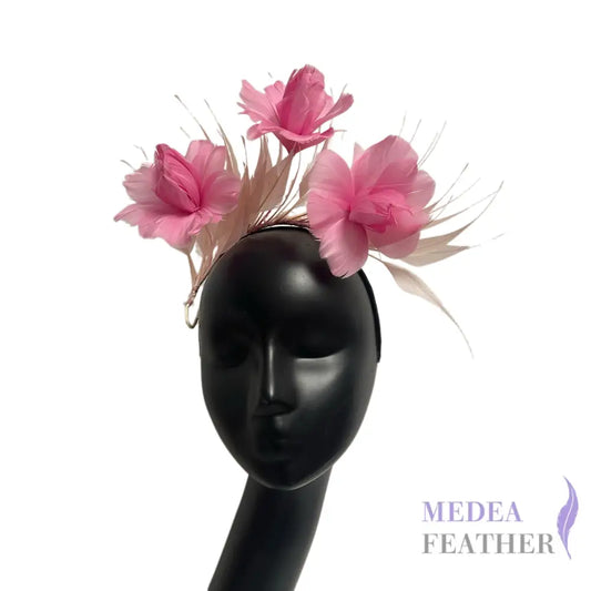 Spiky Arrow Goose Feather with Flower Wired Hat Mount For Headband DS26102602